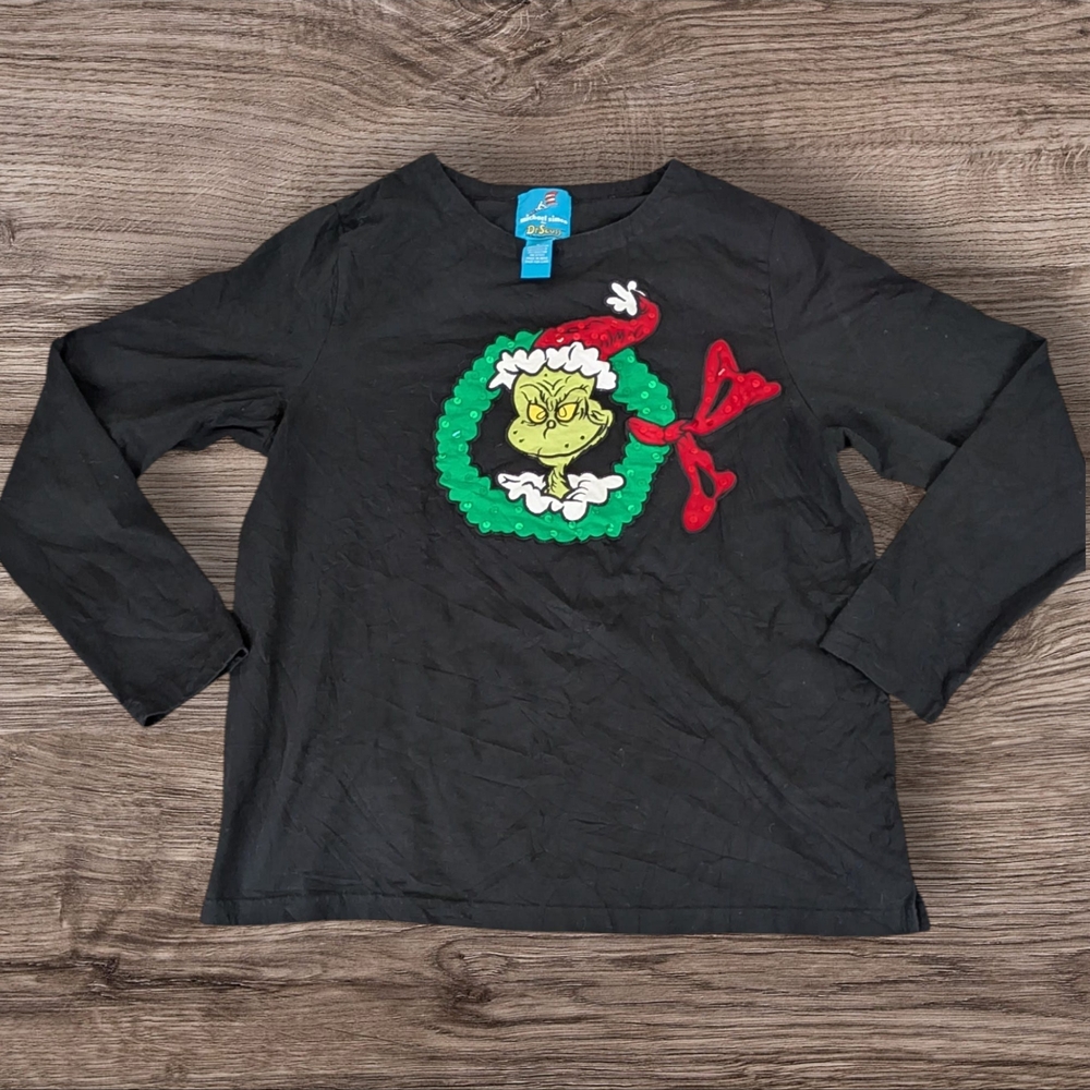 VTG Michael Simon Dr Seuss Grinch Long Sleeve Holiday Christmas Shirt